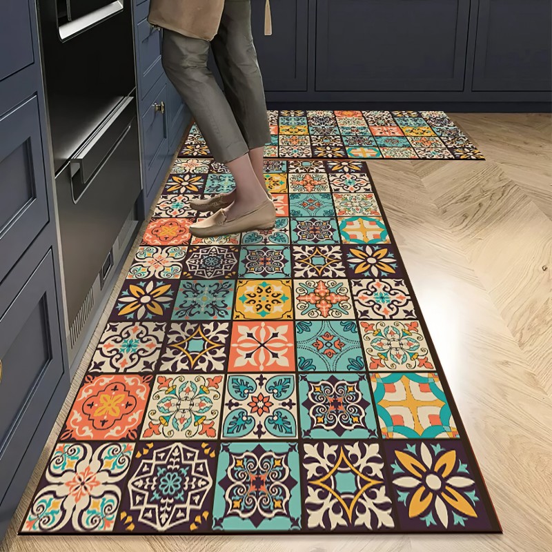 Tapis De Sol Antidérapant Lavable - Dimensions 85x115 Cm, Épaisseur 6 Mm, Personnalisable, Pour Couloir Cuisine